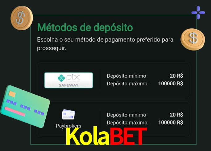 O cassino Kolabet oferece uma grande variedade de métodos de pagamento